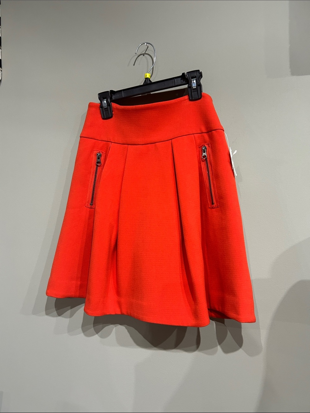 Maeve Bright Red Circle Skirt with Zip Details